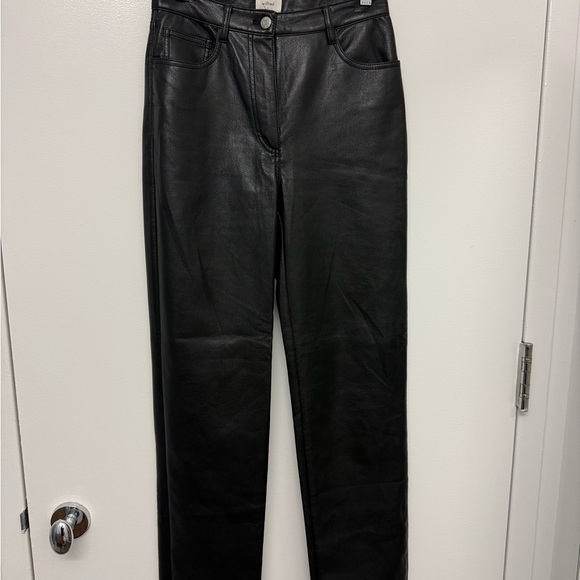 Aritzia Black Faux Leather High-Rise Pants - Picture 5 of 6